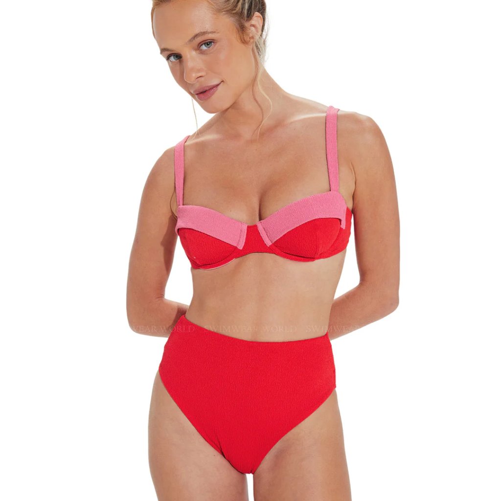 Nwt Vix Paula Hermanny Firenze Jade Bikini Top & Bella High Waist Bottom Set